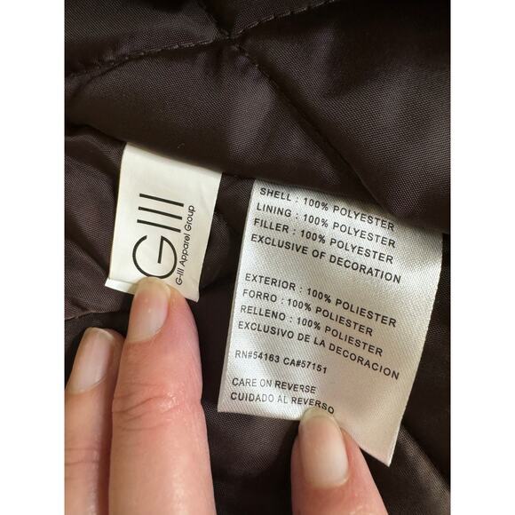 GIII Apparel Group NFL Browns Hooded Puffer Jacket Brown & Orange Size XL - Picture 10 of 11